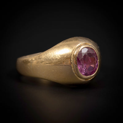 Antique gold ring with ruby - #1