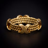Gold ring, twisted with smooth bands - #2