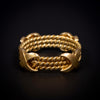 Gold ring, twisted with smooth bands - #3