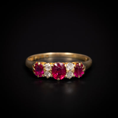 Antique ring with ruby and diamond - #1