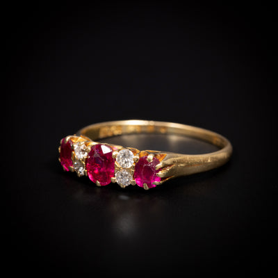 Antique ring with ruby and diamond - #2