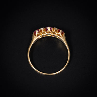 Antique ring with ruby and diamond - #3