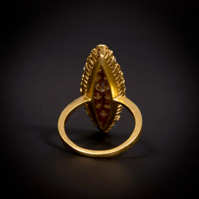 Hoog gehalte ring met oudslijpsel diamanten - #4