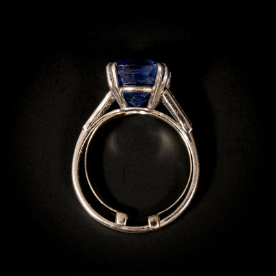 Platina ring met saffier en diamant - #3
