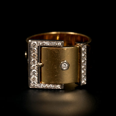 Vintage gouden gespring met diamant - #1