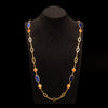 Long necklace with lapis and coral