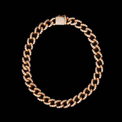 Roségouden gourmetarmband met diamant - #1