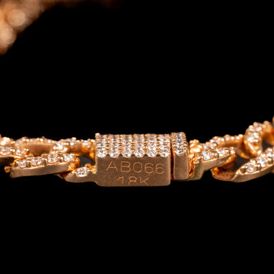 Roségouden gourmetarmband met diamant - #4
