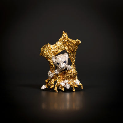 Vintage Italiaanse boommarter broche - #3