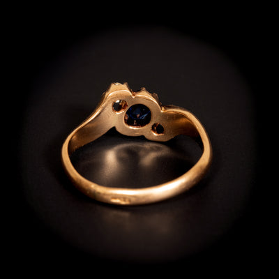 Antieke Russische ring met diamant en saffier - #4