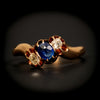 Antieke Russische ring met diamant en saffier