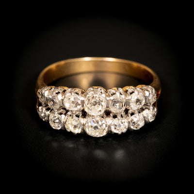 Antieke ring in goud, platina en diamant - #1