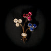 Antieke broche met diamant, spinel en saffier