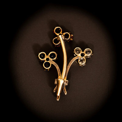 Antique brooch with diamonds, spinels and sapphires - #3