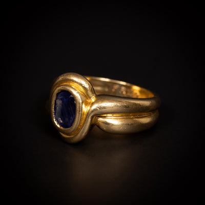 Vintage gouden ring met saffier - #4