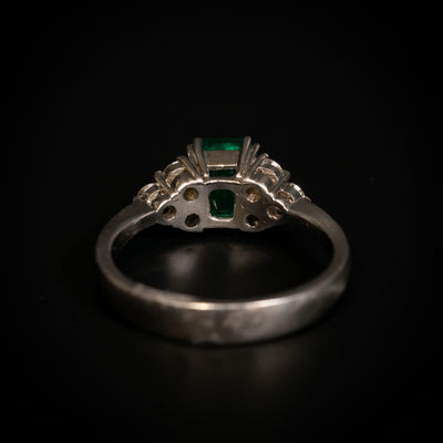 Vintage gouden ring met smaragd en diamant - #3