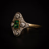 Art Deco ring met smaragd en diamant