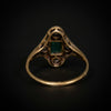 Art Deco ring with emerald and diamond - #4
