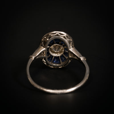 Art Deco ring met diamant en saffier - #3