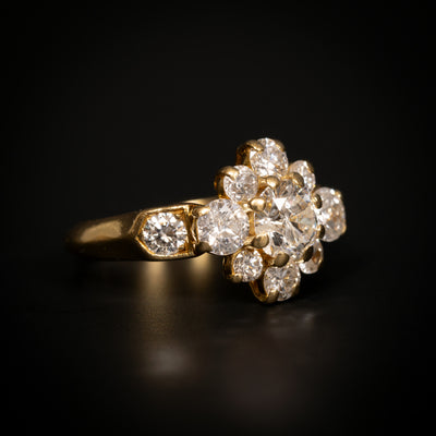 Gouden ring met cluster diamanten - #4