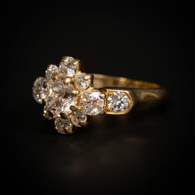 Gouden ring met cluster diamanten - #3