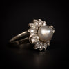 Vintage ring met boutonparel en diamant - #2