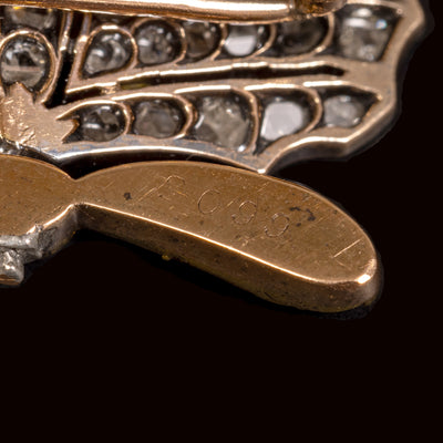 Antique butterfly brooch with diamond, emerald and ruby - #4