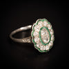 Art Deco platinum ring with diamonds and emeralds - #4