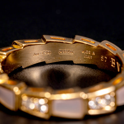 Bvlgari ring in rose gold, diamond and mother of pearl - #4