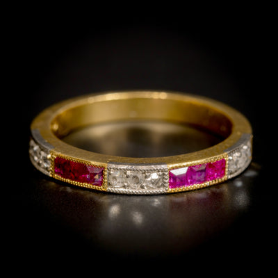 Diamond and ruby half eternity ring - #2