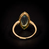 Gold ring with aquamarine and emeralds - #4