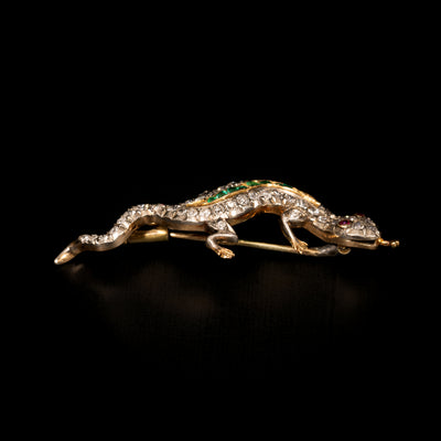 Antique lizard brooch - #4