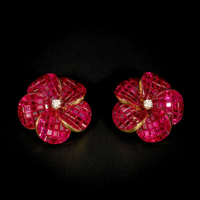 Vintage ruby earrings - #1