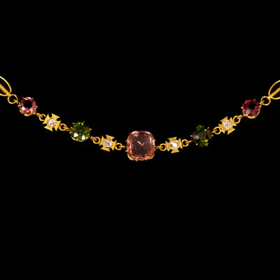 Antique bracelet with tourmalines and diamonds - #1