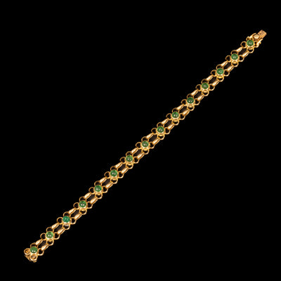 Vintage gold bracelet with demantoid garnets - #3