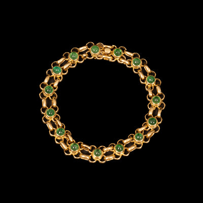 Vintage gold bracelet with demantoid garnets - #4