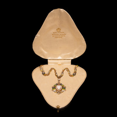 Antique necklace and pendant with opal, diamonds and enamel - #5