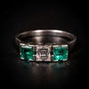 White gold ring with emeralds and diamond - #1