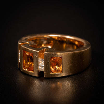 Gouden ring met gele saffier en diamant - #4