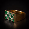 Vintage ring with checkered diamonds and emeralds - #4