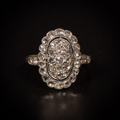 Antique ring with rose-cut diamonds - #1