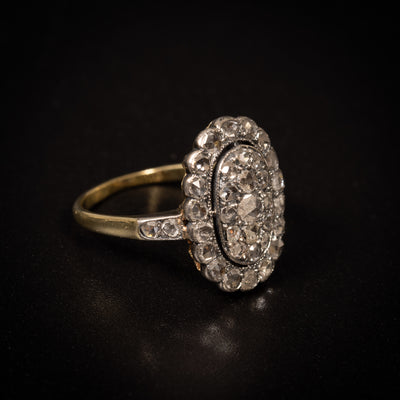 Antique ring with rose-cut diamonds - #4