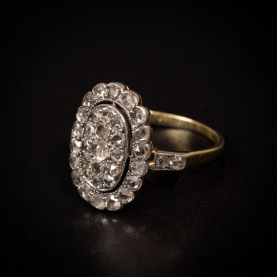 Antique ring with rose-cut diamonds - #2