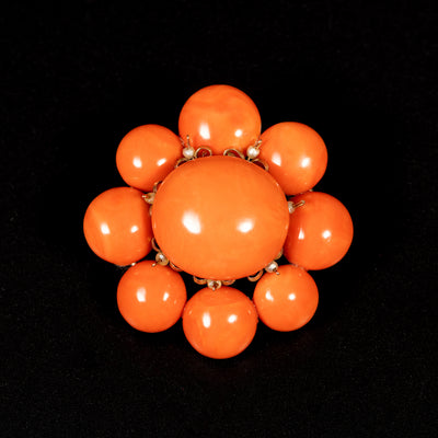 Antieke broche met grote koralen - #2