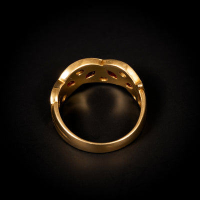 Geëmailleerde ring met robijn en diamant - #4