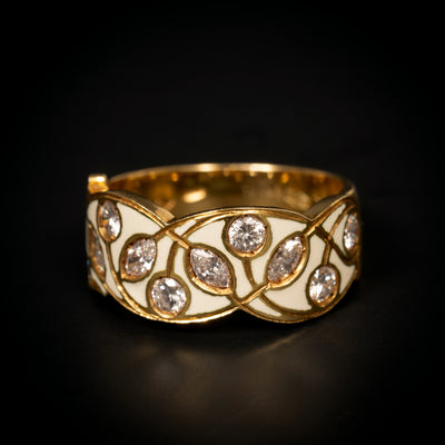 Geëmailleerde ring met diamant - #1