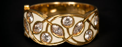 Geëmailleerde ring met diamant - #1