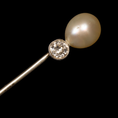 Lapel pin with pearl and diamond - #2