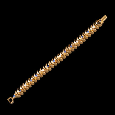 Gouden armband met blauwe saffier en diamant - #9