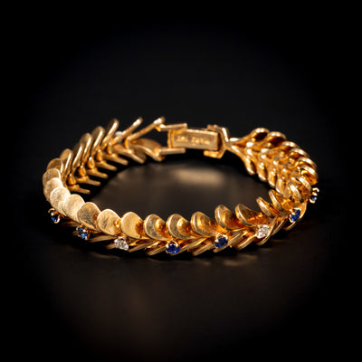 Gouden armband met blauwe saffier en diamant - #3